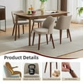 thumbnail image 3 of Modern Dining Chairs Set of 2, Upholstered Dining Room Chairs with Soft Cushion Seat & Sturdy Wood Legs & Wing Backrest, Wooden Dining Room Chairs for Dining Room Living Room, 3 of 8
