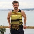 thumbnail image 6 of Lsque Yellow White-Lipped Pit Viper Pattern Mens Tank Tops Muscle Athletic Quick Dry Sleeveless Workout Fitness T Shirts Beach Tank Top, Loose-fit Sleeveless Shirt for Men-4X-Large, 6 of 7
