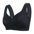 thumbnail image 4 of Lixiuxyad Women's Front Zip Sports Bra No Underwire Comfortable Bralette Wide Straps Seamless Support For Yoga Gym Running,Bras for Women Black 38, 4 of 4
