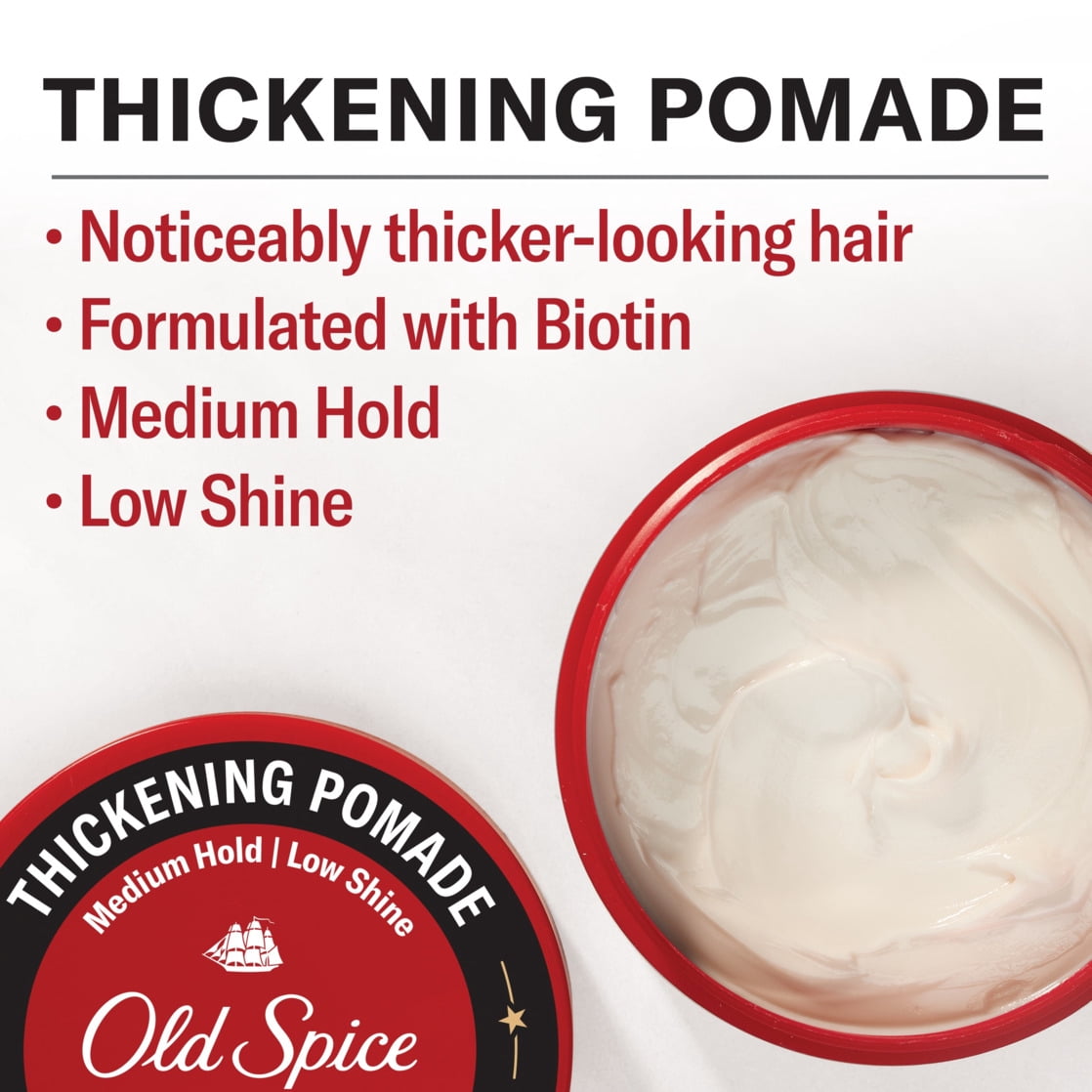 (6 pack) Old Spice Thickening Pomade for Men, Medium Hold with Low Shine, 2.22 oz