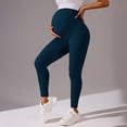 thumbnail image 2 of akafmk Maternity Clothes, Maternity Leggings Stretchy Yoga Pants Butt Lifting High Waist Soft Pregnancy Pants for Workout Gym Sports, Size M, 2 of 5