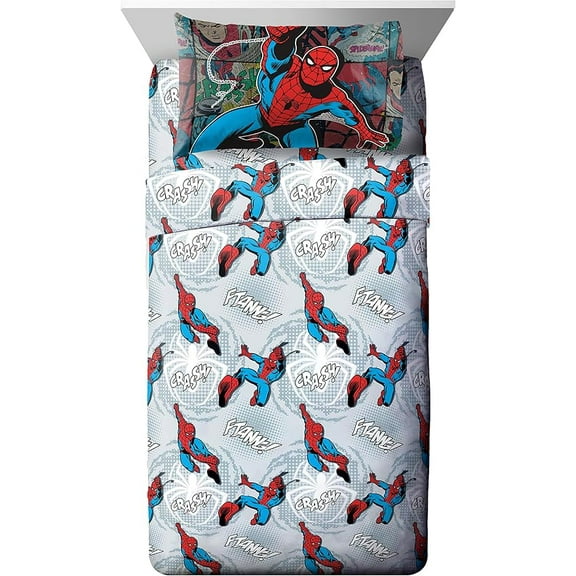 Marvel Spiderman 'Jump Kick' 3 Piece Twin Sheet Set