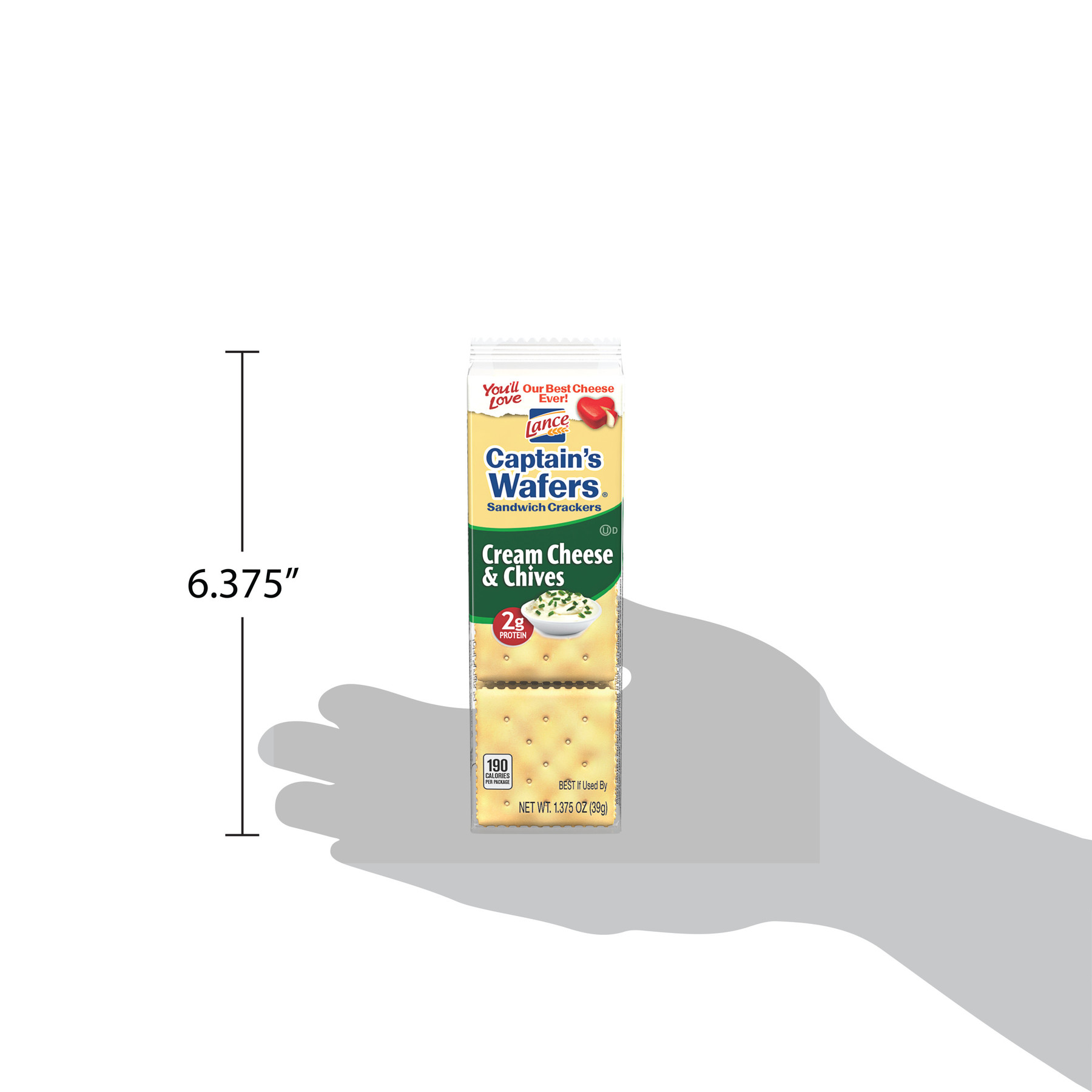 Lance Sandwich Crackers, Captain's Wafers Cream Cheese & Chives, Individual Pack