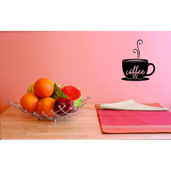 Custom Decals Coffee Wall Art Size: 12 X 18 Inches Color: Black