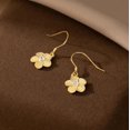 thumbnail image 5 of Solid 925 Sterling Silver Hawaiian Flower Drop Earrings Plumeria for Women Teens CZ Flower Dangle Earrings Hooks for Spring, 5 of 12