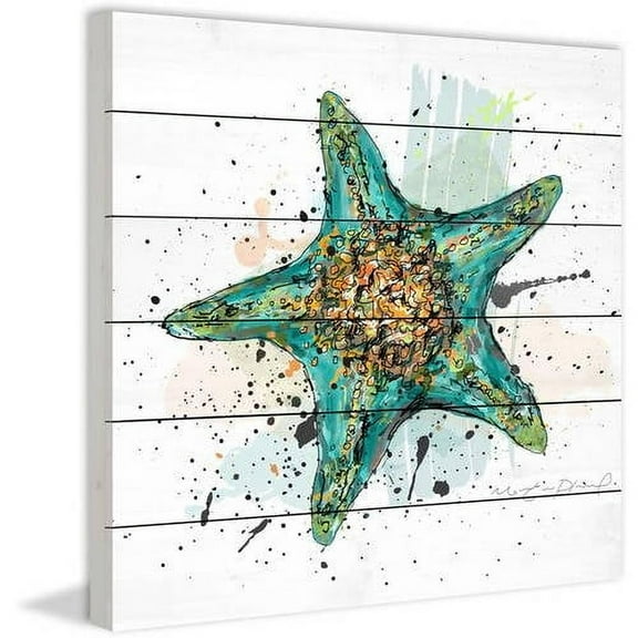 Marmont Hill "Etoile de Mer 3" by Marie-Eve Pharand Painting Print on White Wood