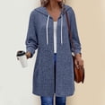 thumbnail image 2 of Edvintorg Women Cardigan Loose Casual Long Cardigans Hooded Open Front Long Sleeve Cardigans with Pocket Fall Clothes for Women S-2XL Navy, 2 of 8