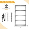 thumbnail image 4 of Costway 4PC 5-Tier Étagère en Métal Réglable Robuste Utilitaire Rack de Stockage Argent, 4 of 9