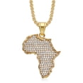 thumbnail image 6 of Hip Hop Iced Out African Africa Map Pendant Golden Silver Color Necklace for Women Men Fashion Party 14K Yellow Gold Jewelry Gift, 6 of 7