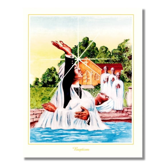 African American Black Baptism Day Religious Wall Picture 8x10 Art Print