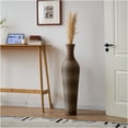 thumbnail image 3 of JERFIT Modern Gray Rattan Floor Vase, Large Decorative Freestanding Planter for Home Decor, Elegant Farmhouse Accent Vase for Living Room Entryway, 3 of 7