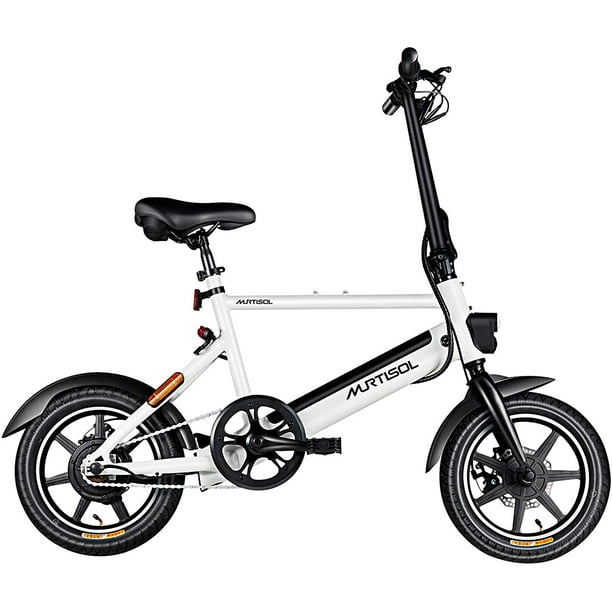 Murtisol 14 inch Folding Bike 3 Speed Shift Foldable Handle Lightweight Electric Commuter Removable Battery Pedal Assist Power 14"