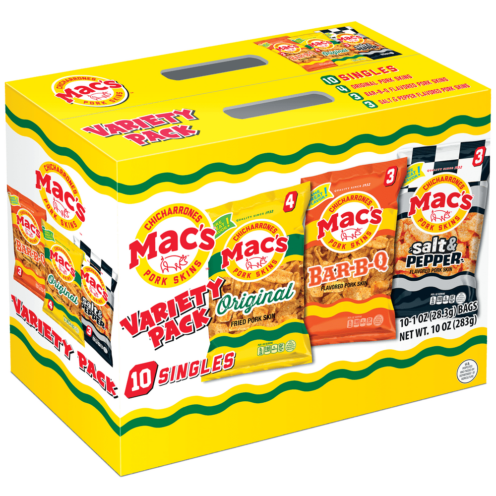 Mac's Variety Pack Pork Rinds, 1 Oz, 10 Count