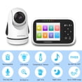 thumbnail image 3 of HelloBaby Baby Monitor-HB6336 with Camera and Audio, 3.2" IPS Color Display, Full Remote Pan Zoom, IR Night Vision, 1000 ft. Range, Wall Mount, No WiFi Baby Camera Monitor, 3 of 5