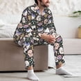 thumbnail image 7 of Naloa cartoon cute Skull star Men’s Pajamas Set - Long Sleeve Button Down Sleep Shirt and Pajama Bottoms Sleepwear Set-Medium, 7 of 7