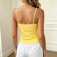 thumbnail image 3 of COMVALUE Polka Dots Tank Top for Women Teens Girls Cute Summer Tops | Y2K Lace Trim V Neck Camisole Slim Fit Going Out Tops Streetwear Yellow S, 3 of 6