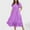 Purple, variant on Yghzkop Plus Size for Women Summer Solid Color V-Neck Short Sleeve Dress Curve Friendly Casual Pocket Midi Dress Workwear Stretch Comfort
