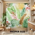 thumbnail image 2 of Dznils Tropical Leaf Shower Curtain, Boho Green Palm Leaves Bathroom Shower Curtains, Waterproof Fabric Machine Washable with 12 Hooks, 72" x 72", 2 of 8