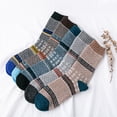 thumbnail image 3 of 5 Pairs Womens Wool Socks Vintage Soft Cabin Warm Socks Thick Knit Cozy Winter Socks for Women Gifts, 3 of 8