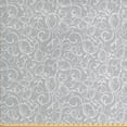 thumbnail image 1 of Floral Fabric by the Yard, Greyscale Tone Swirly Pattern Vintage Garden Details Pattern, Upholstery Fabric for Dining Chairs Home Decor Accents, Pale Purpleblue and Pale Grey by Ambesonne, 1 of 4