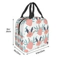 thumbnail image 5 of Reusable Lunch Bag, Insulated Lunch Bag for Women Men - Pink Flower Leaf Pattern Tote Lunch Bag, Picnic School Work Office, 5 of 9