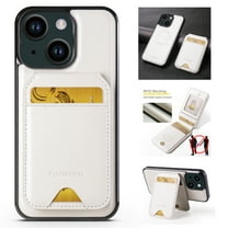 for iPhone 13 Case Wallet with Card Holder for Women Men Compatible with Magsafe Wallet Detachable Magnetic 2 in 1 Stand Credit Card Slots PU Leather Shockproof Phone case-Off, White