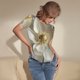 thumbnail image 3 of Fotbe Elegant Ivory Flower Body de Mujer con Cuello Redondo y Mangas Cortas, Sin Mangas Ajustado, Suave, Cómodo y Básico-XX-Large, 3 of 7