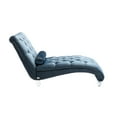 thumbnail image 3 of Velvet Chaise In Blue, S-shaped Ergonomic For Comfort, Thick Sponge Filled, Wood Frame & Acrylic Feet, Living Room Bedroom Office Lounge, S-shape Foam Padding, And With Pillow, Use, 3 of 6