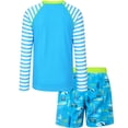 thumbnail image 3 of weVSwe Toddler Boys UPF 50+ 2PC Rash Guard Set Swim Trunks Long Sleeve Swimsuits, 3 of 7