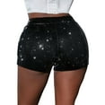 thumbnail image 6 of SAYOO Women Hot Shorts Slim Fit Casual Elastic Shiny Sequins Summer Skinny Shorts Nightclub Streetwear, 6 of 8