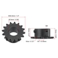 thumbnail image 2 of Unique Bargains #25 Chain Roller Sprocket, 15mm Bore 1/4' Pitch 16 Tooth Single Strand Chain Sprocket with Set Screws 2Pack, 2 of 6