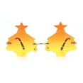 thumbnail image 4 of Unique Christmas Tree Rimless Gradient Lens Party Shade Sunglasses Gold - Orange Yellow, 4 of 7