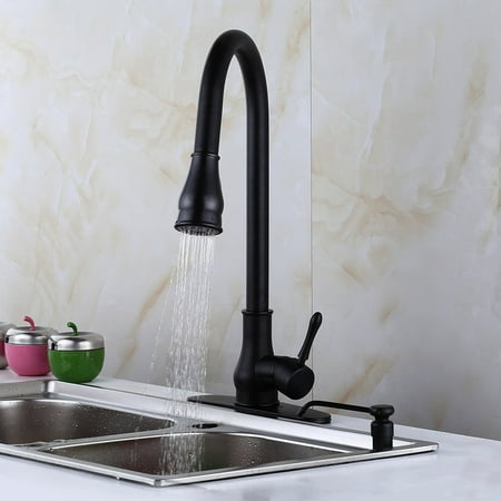 18" Contemporary Sink Faucet Pull-Out Swivel Spout Dispenser Cover