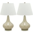 thumbnail image 2 of SAFAVIEH Amy 24 in. Taupe Glass Table Lamp with Off-White Cotton Shade, Set of 2, 2 of 4