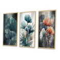 thumbnail image 3 of Designart "Ginkgo Amidst Tropical Palms III" Floral Leaves Framed Wall Art Set Of 3 - Orange Palms & Palm Trees Frame Gallery Wall Set For Home Decor, 3 of 7