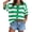 Green, variant on Women Summer Striped Crochet Cardigan Sweater Half Sleeve Button Up Top