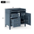 thumbnail image 7 of 36'' Bathroom Vanity without Top Sink, Modern Bathroom Storage Cabinet with 2 Drawers and a Tip-out Drawer, Grey Blue, 7 of 7
