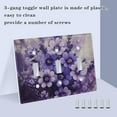 thumbnail image 3 of Purple Beautiful Flowers Light Switch Cover Decorative 3 Gang Wall Plate Toggle Switchplate Faceplate, 3 of 7