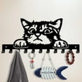 thumbnail image 2 of Cute Cat Hooks Key Holder Cat Wall Mounted Door Key Organizer for Dog Leash Animal Theme Decorative Hook with Screws Art Decor for Kitchen Hat Rack Gift for Cat Lover Black, 2 of 9
