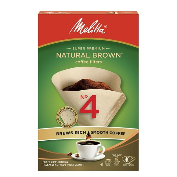 Melitta Natural Brown Coffee Filters No 4 - 40 Ct