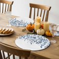 thumbnail image 5 of Blue Floral Round Braided Placemats Set of 8, Thanksgiving Fall Heat Insulation Place Mats Washable Non-Slip Table Mats for Kitchen Dining Party, 15 Inches, 5 of 9