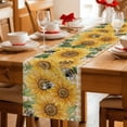 thumbnail image 5 of Sunflower Table Runner 48 Inches, Green Botanical Yellow Floral Rustic Plaid Bed Runner Dresser Scarves Tabletop for Indoor Outdoor Parties/Ceremony/Banquet, 13" x 48", 5 of 9
