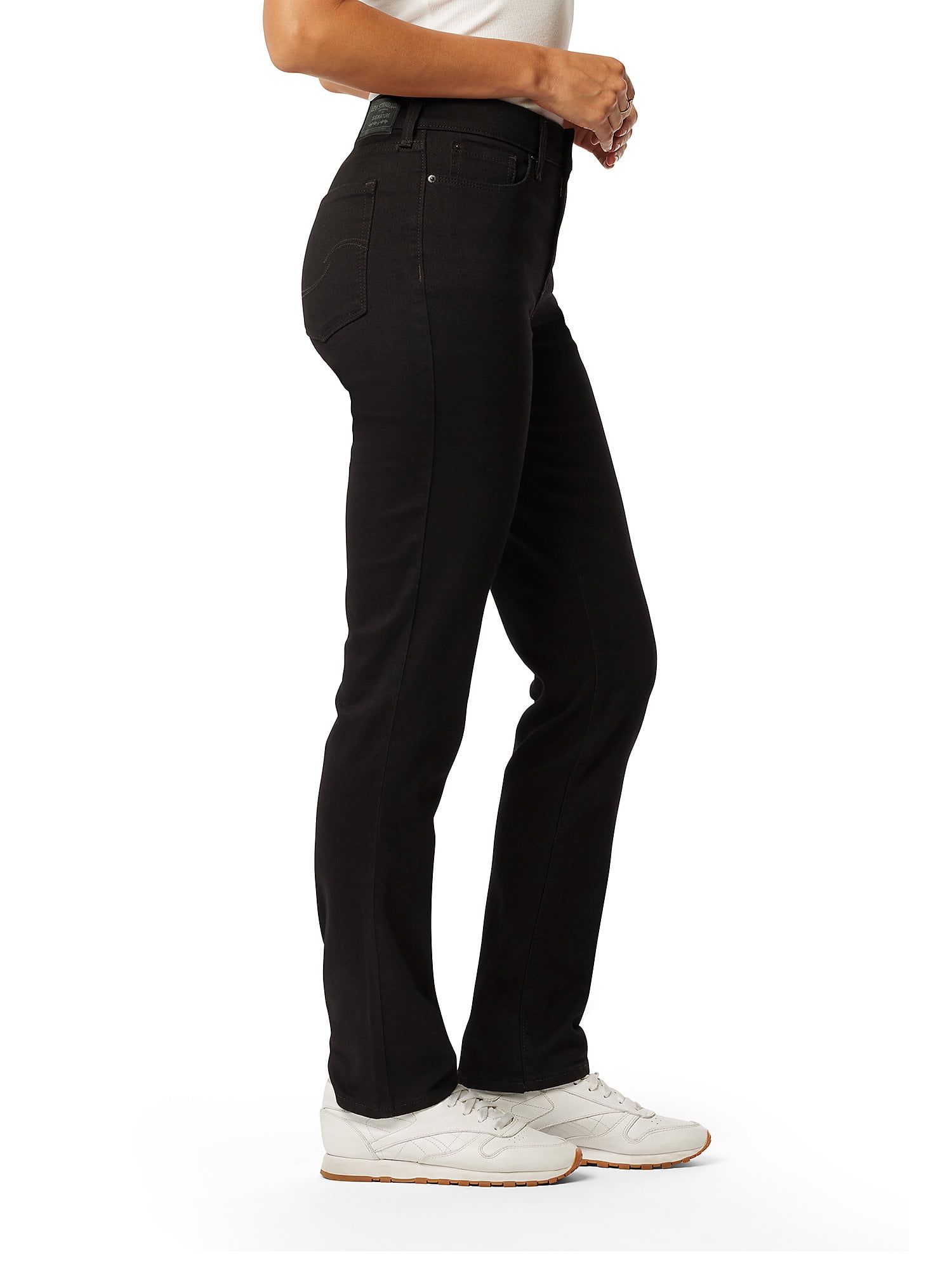 Levi Strauss Signature Women's and Women's Plus Mid Rise Straight Jeans, Tummy-Smoothing Pannel, Sizes 2-26