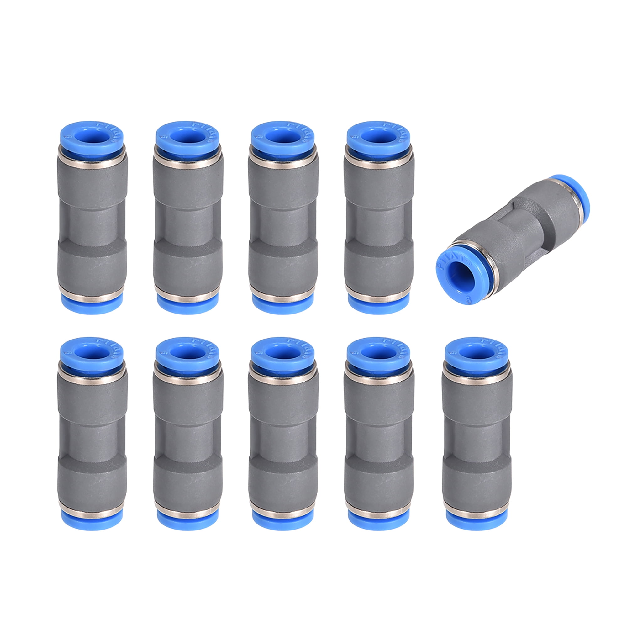 Straight Push Connectors 6mm Quick Release Pneumatic Connector Plastic Union Tube Fitting Grey