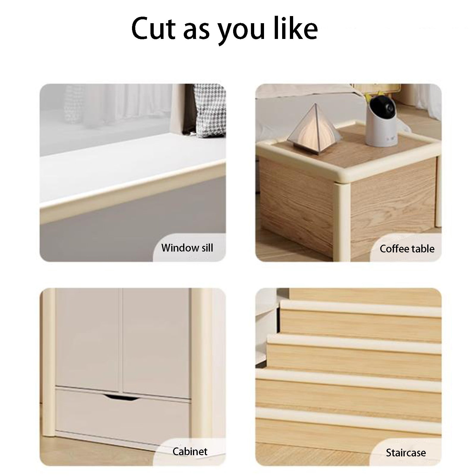 Corner Guards Edge Protectors, L-Shaped Proofing Protector Bumper Rubber Strip,Furniture Tables Foam Adhesive Collision For Table Edges Sharp Corners