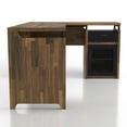 thumbnail image 4 of Deandre 1-Drawer and 2-Shelf Wood L-Shaped Desk, Light Hickory, 4 of 10
