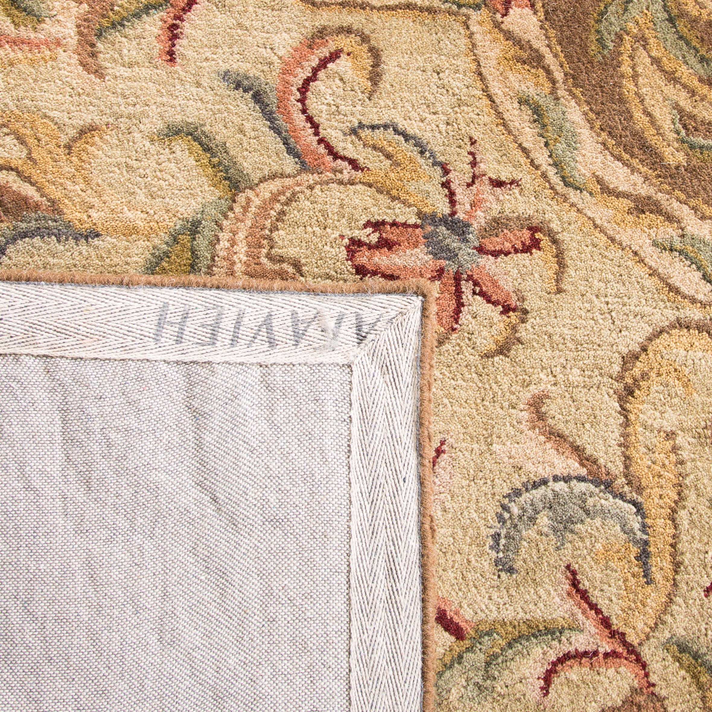 SAFAVIEH Classic Kirsteen Oriental Wool Runner Rug, Beige/Olive, 2'3" x 12'