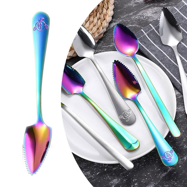 Serrated Stainless Steel Fruit Spoon Puree Baby Fruit Tool Masher Maternity And Baby End Table round Runner Small Circular Table Mat Table Runner Set Outdoor Place Mates Kitchen Table Mats round