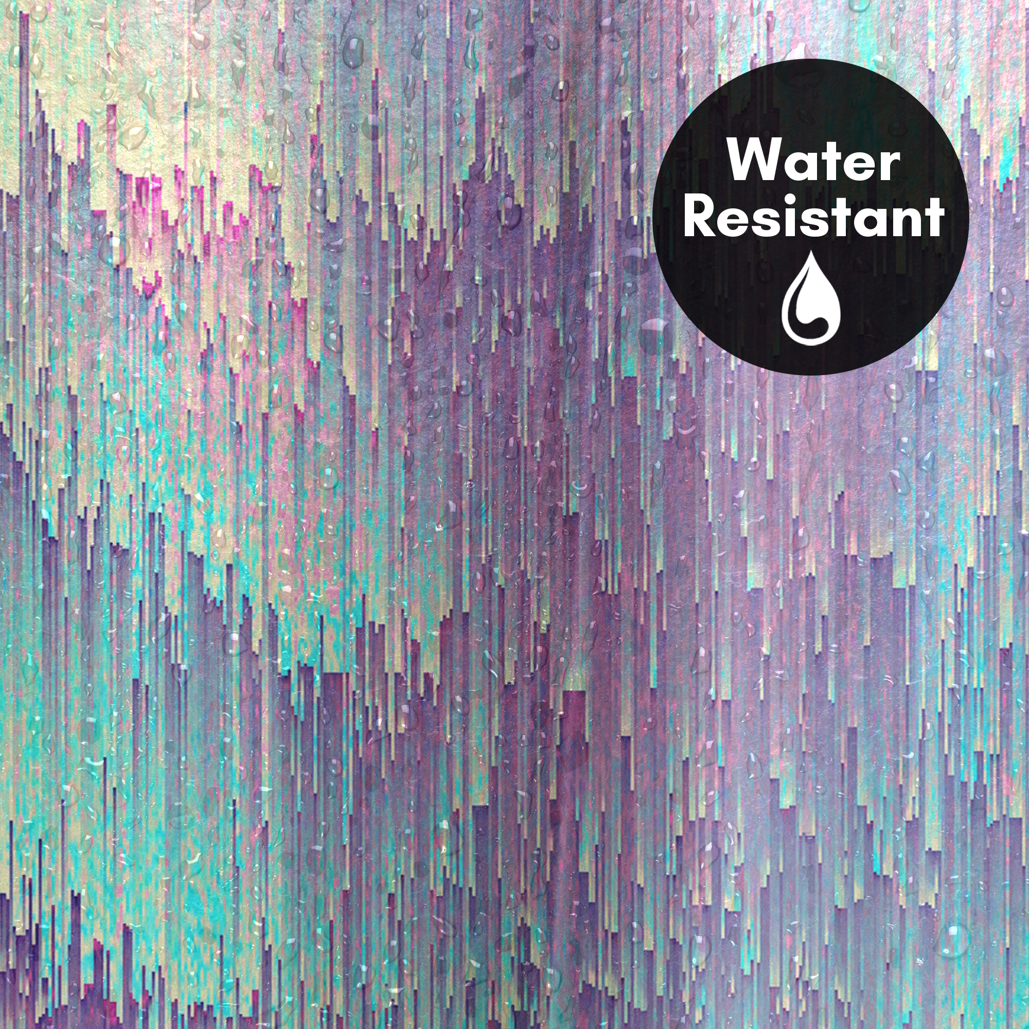 Americanflat 71" x 74" Shower Curtain, Iridescent Glitches by Emanuela Carratoni