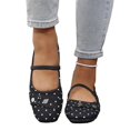 thumbnail image 7 of Women's Mary Jane Flats Casual, Polka Dot Women's Dress Shoes, Ballet Flats for Women: Mary Jane Flats With Dot Slip-On Dressy Comfortable Casual Ballerina Shoes for Wedding Bridal Work, Black 5.5, 7 of 7